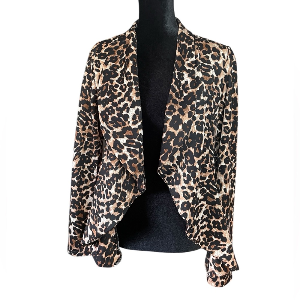 Y2K Animal Print Open Front Cardigan